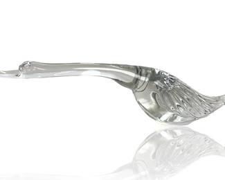 Vintage 1940s HEISEY No. 1 "Goose-Wings Down" Crystal Figurine - Elegant Glass Mid-Century Modern
