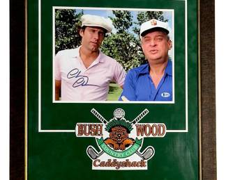 Chevy Chase Signed "Caddyshack" Ty Webb & Al Czervik Photo, Beckett Authenticated (BAS), Large Custom Framed "Bushwood" Display
