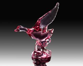 Vintage 1993 Heisey by Dalzell Viking LAVENDER ICE Mallard Duck Figurine HCA L.E. 160/450 Color-Shifting Neodymium Art Glass
