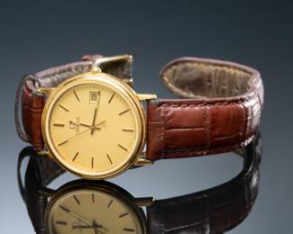 Vintage 1984 Omega Classic Quartz Dress Watch Ref 196.0260 Cal 1420 Unistrut 25-Year Service Award
