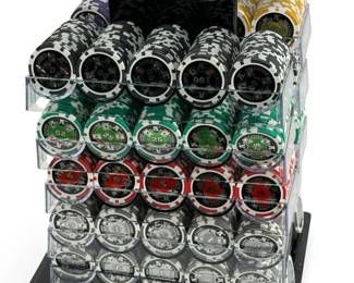 1000-Chip 'Ace Casino' 14g Heavyweight Clay Composite Poker Set w/ Acrylic Carrier
