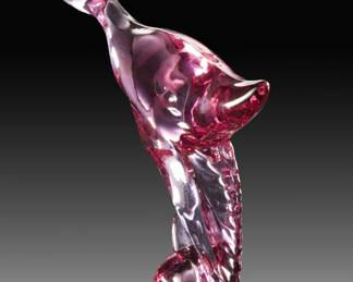 Vintage 1993 Heisey by Dalzell Viking Glass Mallard Duck Figurine Lavender Ice HCA 93
