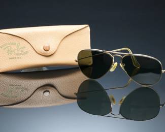 Vintage B&L Ray-Ban USA 1/10 12K Gold Filled Aviator Sunglasses G-15 Lens w/ Case
