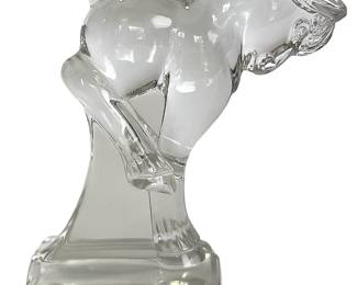 Vintage HEISEY #1527 Crystal Glass KICKING COLT Horse Figurine | Art Deco / Mid-Century
