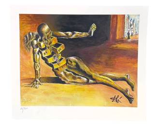 After Salvador DALÍ (1904-1989), "City of Drawers," Surrealist Color Print, Numbered
