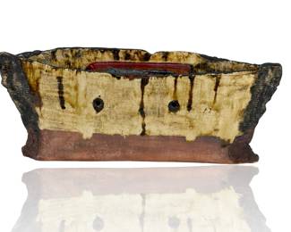 Mid-Century Brutalist Studio Ceramic Sculptural Vessel, Abstract Expressionist
