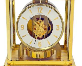 Vintage LeCoultre Atmos "Perpetual Motion" Clock, Caliber 528-8 (c. 1960-1980), Gold-Plated Brass, Swiss Made
