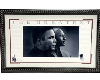Muhammad Ali & Michael Jordan "The Greatest" Framed Promotional Poster Print c. 1998

