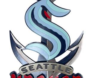 Seattle Kraken 3D Metal Logo Sign - Heavy-Duty Steel Wall Art for NHL Hockey Fan Cave
