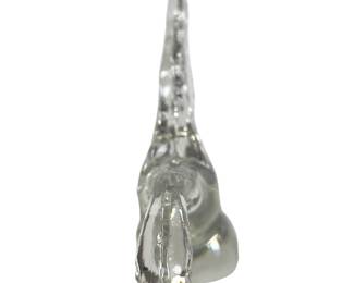 Vintage Heisey Crystal Glass Figurine "Goose Wings Up" No. 3 (1942-53) Art Deco Style Bird Sculpture
