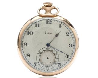 Vintage 1920 Elgin Grade 384 Pocket Watch, 12s, 17J, Breguet Hairspring, Wadsworth GF Case, For Restoration
