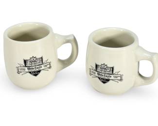 Lot of 2 Vintage 1940s White Castle Restaurant Ware Mugs - Mayer China - Ashtray Bottom

