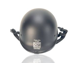 Crazy Al's TZ-98R Low Profile Beanie Motorcycle Helmet DOT Matte Black Size XL 61-62cm
