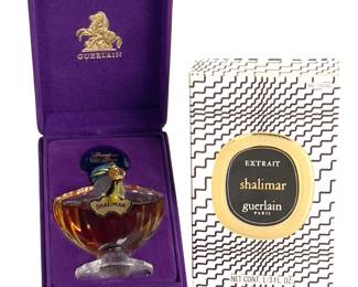 INTAGE Guerlain Shalimar Parfum Extrait 1/3 oz, FACTORY SEALED c. 1967-75, Complete in Zebra & Velvet Box Perfume 
