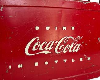 Vintage 1950s Coca-Cola Cooler by Progress Refrigerator Co., Original Metal Picnic Ice Chest
