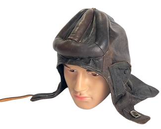 Vintage Swedish Army Leather Tanker Helmet WWII-Era Style Size 59 Pansarmössa KAIF Marked
