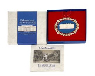Vintage Lot of 12 White House Historical Association Christmas Ornaments (1982-1990, 2000) & Capitol, All in Original Boxes
