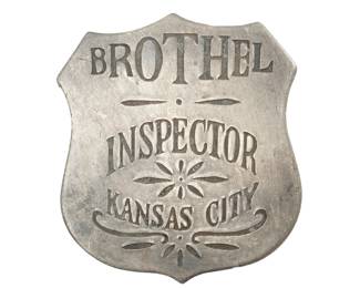 Vintage Kansas City "Brothel Inspector" Replica Badge - Old West Americana Collectible
