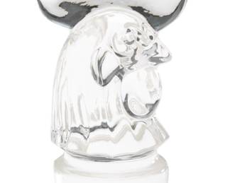 Vintage 1940s HEISEY Art Deco Glass ROOSTER HEAD Cocktail Shaker Stopper for Cobel #4225
