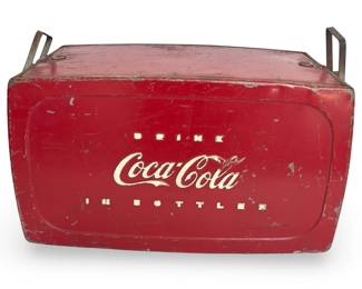 Vintage 1950s Coca-Cola Cooler by Progress Refrigerator Co., Original Metal Picnic Ice Chest
