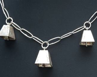 Vintage Navajo Sterling Silver Handmade "Mother-in-Law" Bell Necklace
