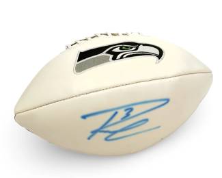 Russell Wilson Signed Seattle Seahawks 2005 NFC Champions Commemorative Football RW Holo
