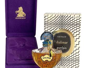 INTAGE Guerlain Shalimar Parfum Extrait 1/3 oz, FACTORY SEALED c. 1967-75, Complete in Zebra & Velvet Box Perfume 

