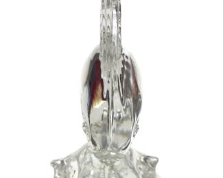 Vintage 1948 Heisey Crystal TROPICAL FISH No. 101 Figurine / Bookend, Mid-Century American Art Glass Angelfish Sculpture
