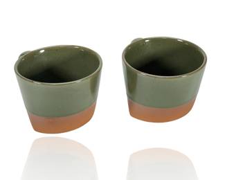 Vintage Signed Paul ESHELMAN Studio Art Pottery Mugs (Pair) - Early Career Work
