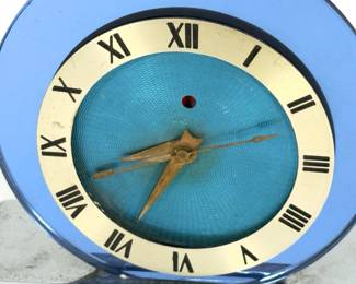 Vintage 1972 Telechron Electric Clock Model 4F65, Mid-Century Modern Design, Blue Dial, Parts/Repair
