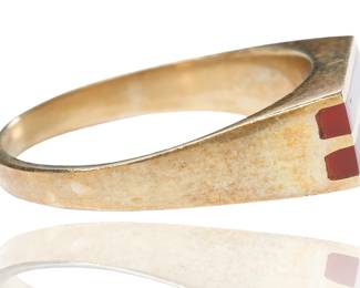 Vintage Mid-Century Modern 14k Gold Carnelian Ring Sz 5.75
