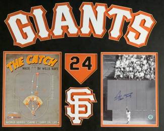 Willie Mays "The Catch" Framed Tribute Collage - 1954 World Series Giants
