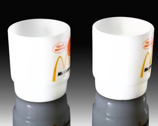 Lot of 2 Vintage 1976 McDonald's "Good Morning" Coffee Mugs by Anchor Hocking Fire-King
