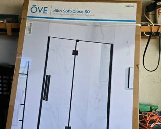 Brand New Soft-Close Hinged Shower Door in Matte Black