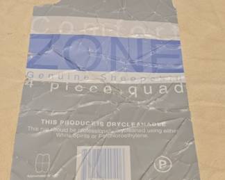 Tag on back of sheepskin rug.