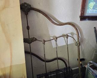 Civil War-era bed frame. Headboard, footboard, and rails. (Bed will be set up day of sale for inspection.)