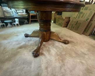 Round wood side table