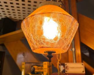 60's/70’s Hanging Glass Swag Lamp 