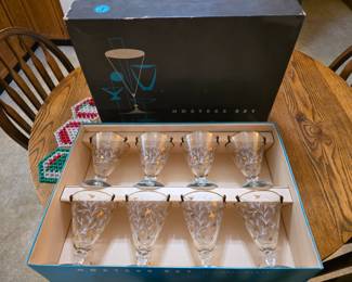 Libbey Glasses Royal Fern Goblets MCM  Set Of 8 beautiful!
