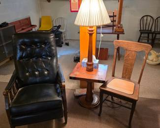 Cool vintage leather recliner chair. 