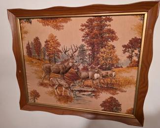Unique stuffed raised fabric pictures.