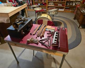 Vintage musical instruments.