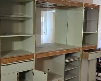 Wall Unit 3 Piece -Cream with gold trim