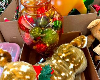 Animated Deer and Glass Ornaments