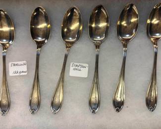 122 Grams Sterling Silver Simpson Hall Spoons