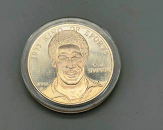 1973 King of Sports O.J. Simpson Franklin Mint .925 Silver Coin
