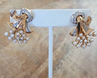 Large 14k hand made pearl earrings with lever backs