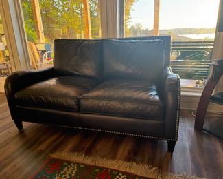Another view of navy loveseat