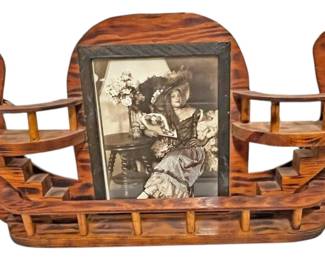 Wooden Folk Art Staircase Shelf With Frame
