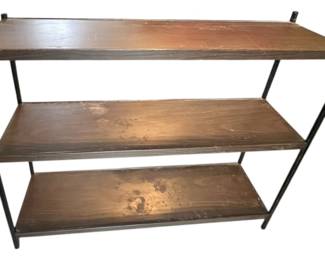 Three Shelf Wood Metal Bookcase